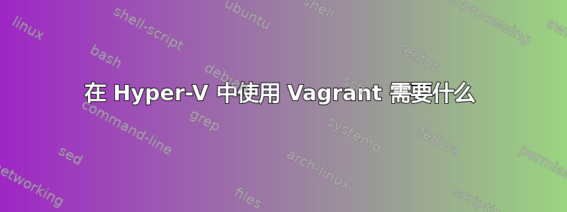 在 Hyper-V 中使用 Vagrant 需要什么