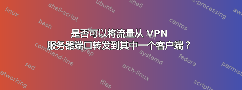 是否可以将流量从 VPN 服务器端口转发到其中一个客户端？