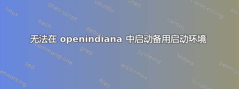 无法在 openindiana 中启动备用启动环境