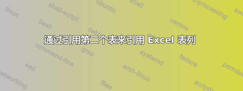 通过引用第二个表来引用 Excel 表列