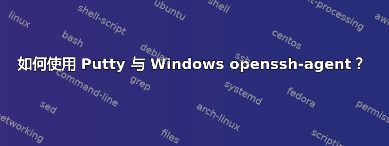 如何使用 Putty 与 Windows openssh-agent？