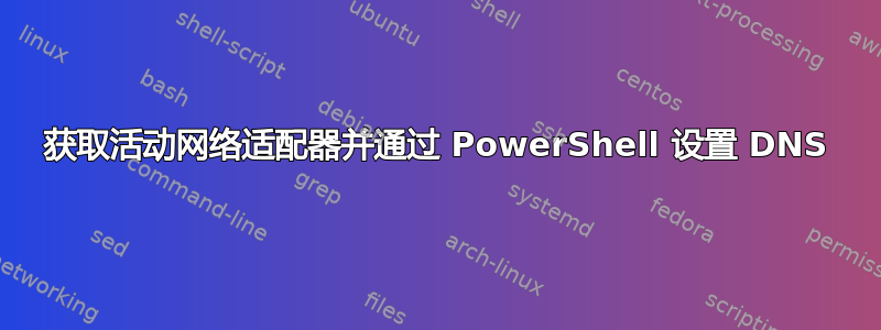 获取活动网络适配器并通过 PowerShell 设置 DNS