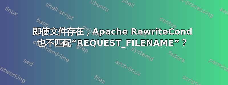 即使文件存在，Apache RewriteCond 也不匹配“REQUEST_FILENAME”？