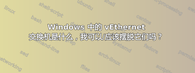 Windows 中的 vEthernet 交换机是什么，我可以/应该摆脱它们吗？