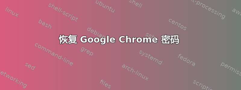 恢复 Google Chrome 密码