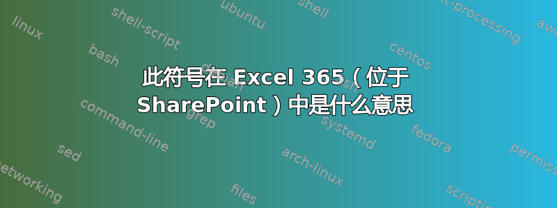 此符号在 Excel 365（位于 SharePoint）中是什么意思