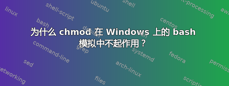 为什么 chmod 在 Windows 上的 bash 模拟中不起作用？