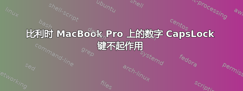 比利时 MacBook Pro 上的数字 CapsLock 键不起作用