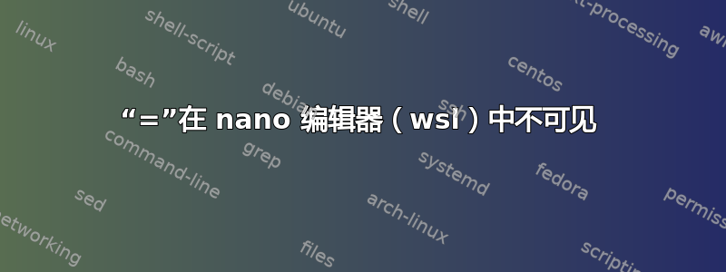 “=”在 nano 编辑器（wsl）中不可见