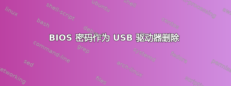 BIOS 密码作为 USB 驱动器删除