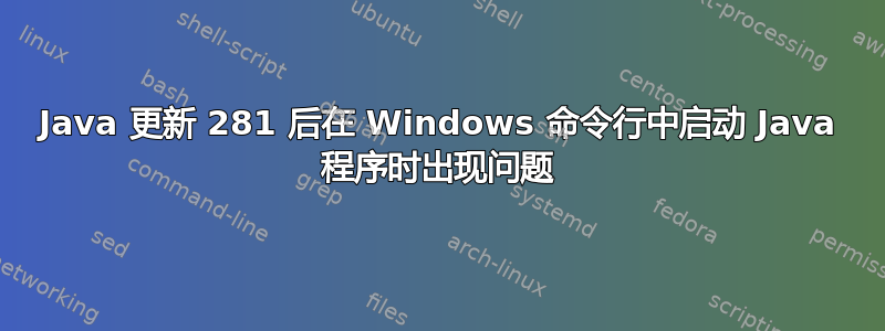 Java 更新 281 后在 Windows 命令行中启动 Java 程序时出现问题