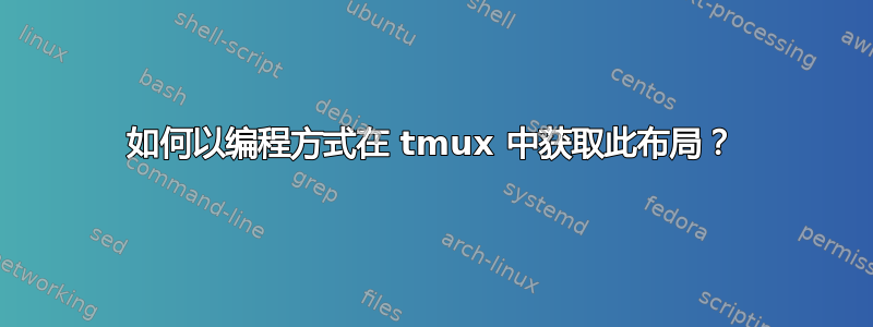 如何以编程方式在 tmux 中获取此布局？