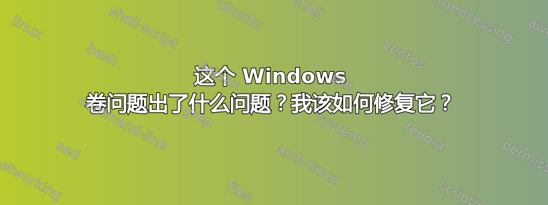 这个 Windows 卷问题出了什么问题？我该如何修复它？