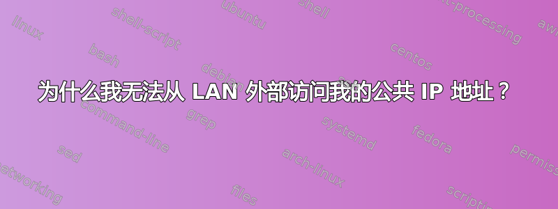 为什么我无法从 LAN 外部访问我的公共 IP 地址？