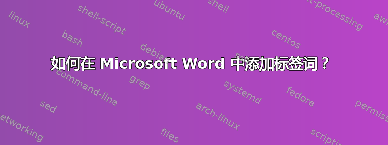 如何在 Microsoft Word 中添加标签词？