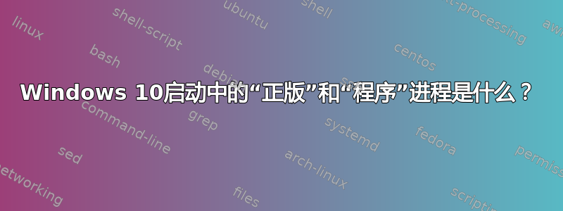 Windows 10启动中的“正版”和“程序”进程是什么？