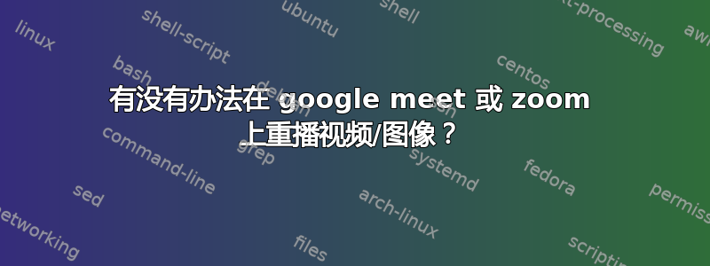 有没有办法在 google meet 或 zoom 上重播视频/图像？