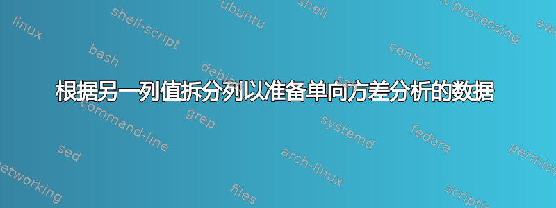 根据另一列值拆分列以准备单向方差分析的数据