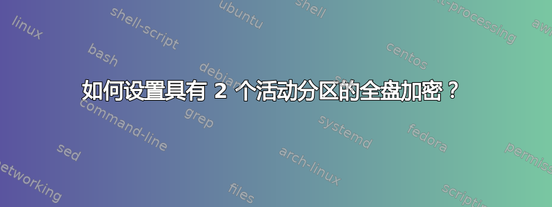 如何设置具有 2 个活动分区的全盘加密？