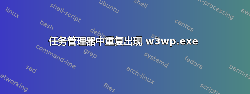 任务管理器中重复出现 w3wp.exe