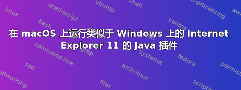 在 macOS 上运行类似于 Windows 上的 Internet Explorer 11 的 Java 插件