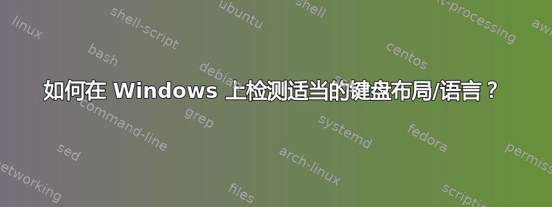 如何在 Windows 上检测适当的键盘布局/语言？