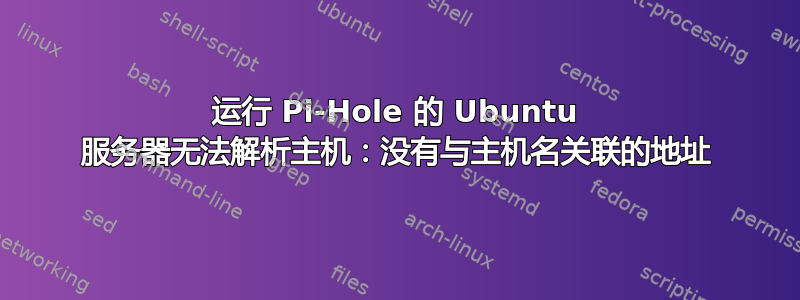 运行 Pi-Hole 的 Ubuntu 服务器无法解析主机：没有与主机名关联的地址