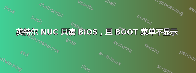 英特尔 NUC 只读 BIOS，且 BOOT 菜单不显示