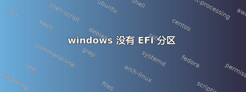 windows 没有 EFI 分区