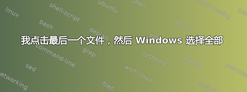 我点击最后一个文件，然后 Windows 选择全部