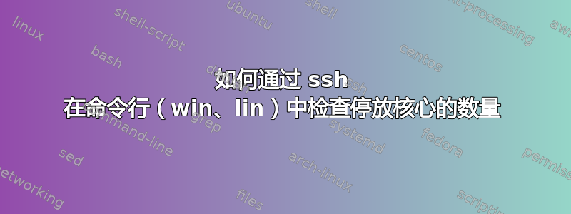 如何通过 ssh 在命令行（win、lin）中检查停放核心的数量