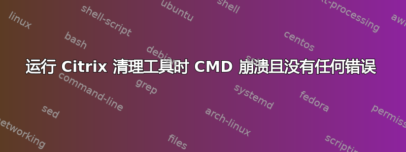 运行 Citrix 清理工具时 CMD 崩溃且没有任何错误