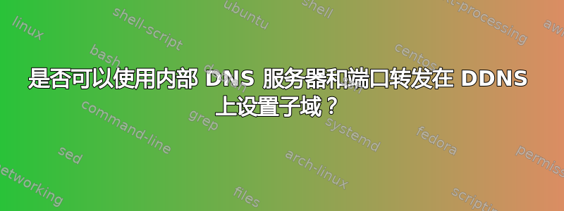 是否可以使用内部 DNS 服务器和端口转发在 DDNS 上设置子域？