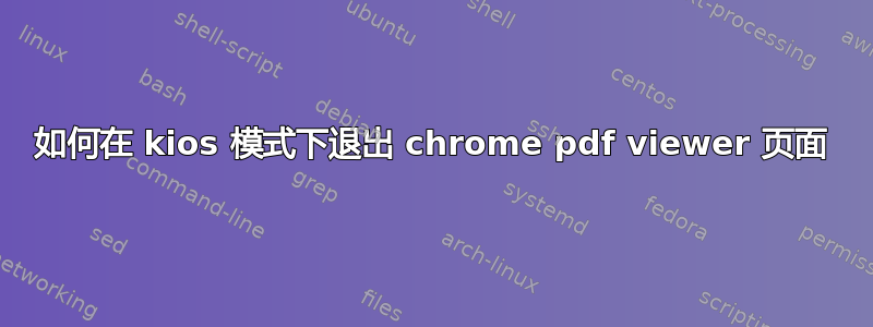 如何在 kios 模式下退出 chrome pdf viewer 页面