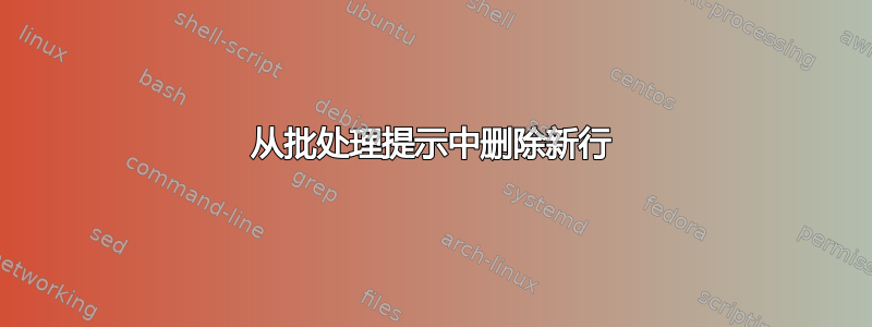 从批处理提示中删除新行