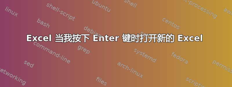 Excel 当我按下 Enter 键时打开新的 Excel