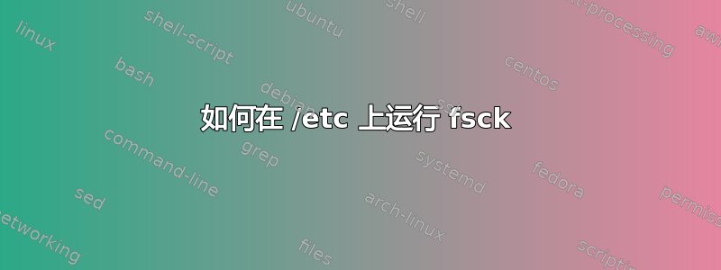 如何在 /etc 上运行 fsck