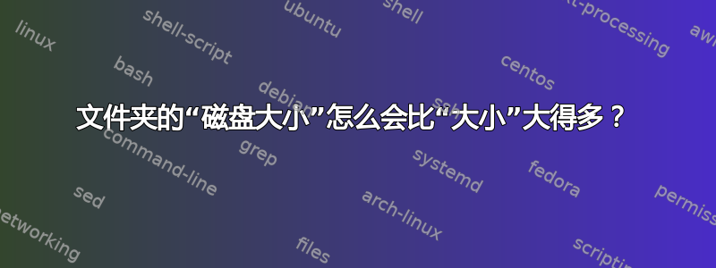 文件夹的“磁盘大小”怎么会比“大小”大得多？