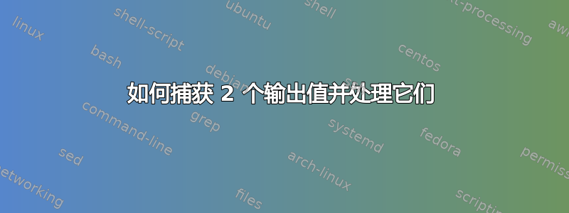 如何捕获 2 个输出值并处理它们