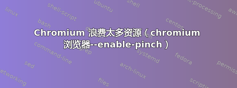 Chromium 浪费太多资源（chromium 浏览器--enable-pinch）