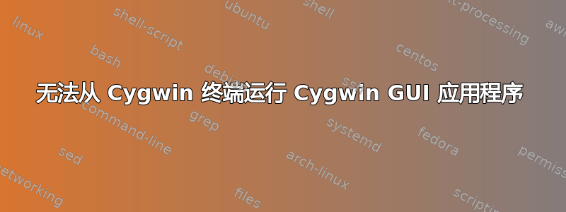 无法从 Cygwin 终端运行 Cygwin GUI 应用程序