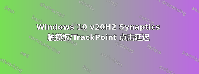 Windows 10 v20H2 Synaptics 触摸板/TrackPoint 点击延迟