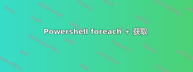 Powershell foreach + 获取