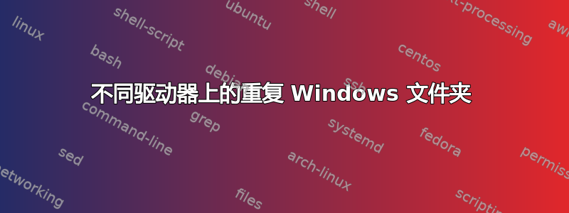 不同驱动器上的重复 Windows 文件夹