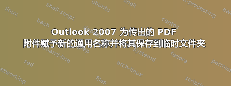 Outlook 2007 为传出的 PDF 附件赋予新的通用名称并将其保存到临时文件夹