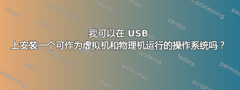 我可以在 USB 上安装一个可作为虚拟机和物理机运行的操作系统吗？