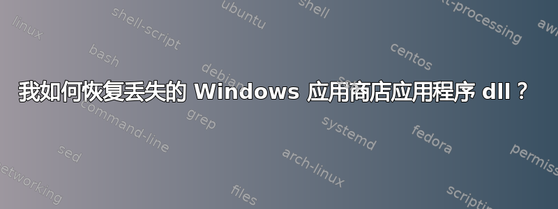 我如何恢复丢失的 Windows 应用商店应用程序 dll？