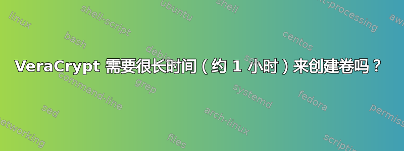 VeraCrypt 需要很长时间（约 1 小时）来创建卷吗？