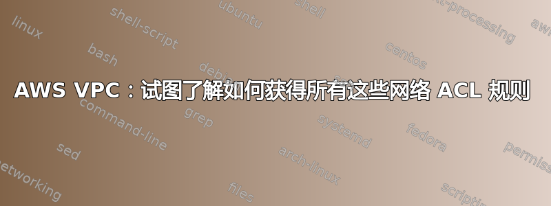 AWS VPC：试图了解如何获得所有这些网络 ACL 规则