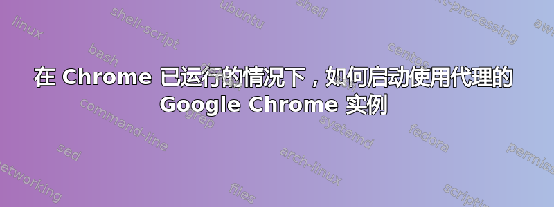 在 Chrome 已运行的情况下，如何启动使用代理的 Google Chrome 实例